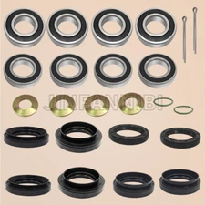 Front Rear Wheel Bearing Seals Kits for Yamaha Rhino 700 YXR700F 4x4 2008-2013
