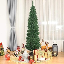 Christmas Tree Green Slim Pencil Artificial Bushy Pine XMAS Home Decoration 4FT