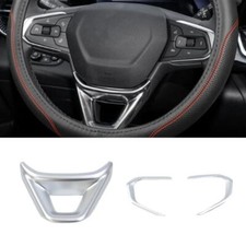 Para Chevrolet Trax 24-25 Plata Volante Botón Decoración Marco Cubierta Borde 3x