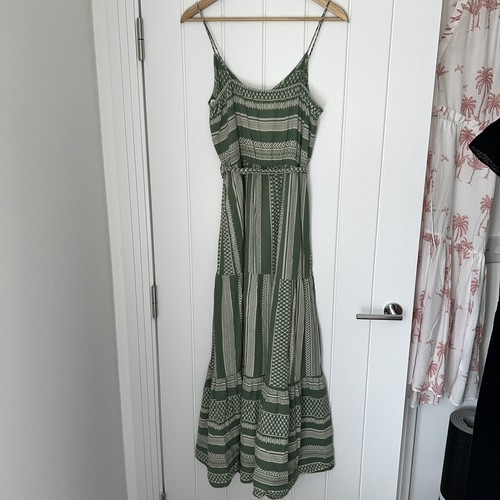 VERO MODA Green Organic Cotton Summer Dress - New - Size Medium M - Picture 5 of 6