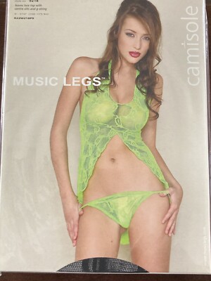 MUSIC LEGS Leaves Lace Top With Centre Slits And G-string Multiple Colors!