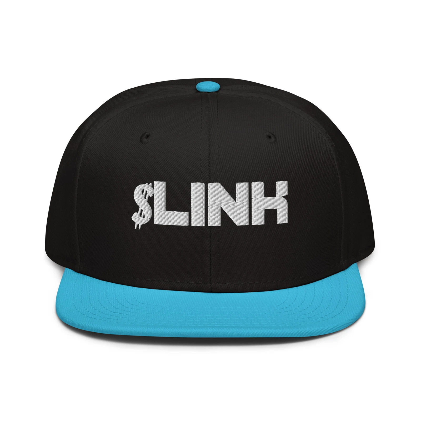 $LINK Chainlink Ticker Cryptocurrency Snapback Hat Flat Bill Cap
