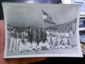 1959 SNAPSHOT PHOTO, CHINESE SPORTS TEAM WITH FLAG, IN CHINA? eBay