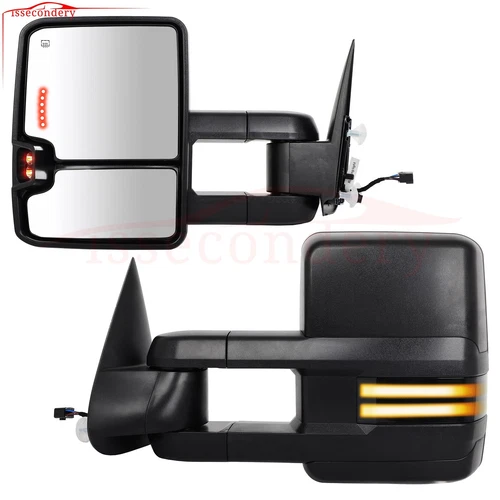 Pair Power Heated Tow Mirrors For 99-02 Chevy Silverado GMC Sierra 1500 2500