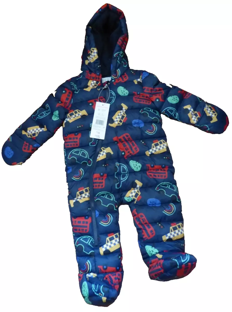 BABY TODDLER Fred Flo F F Navy Snow suit all in one pram suit 9 12 MONTHS NEW
