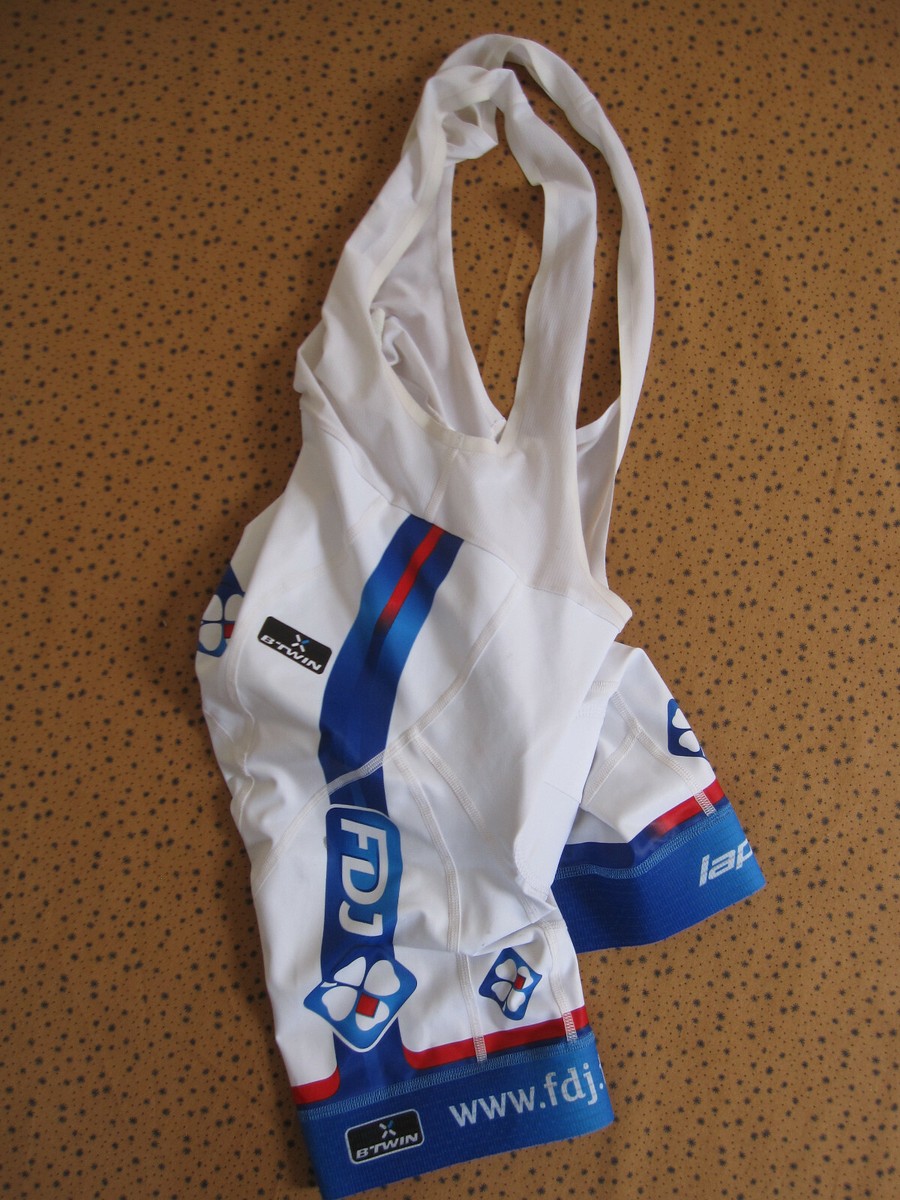 Combi Cuissard cycliste La Française Des Jeux FDJ blanc B'TWIN