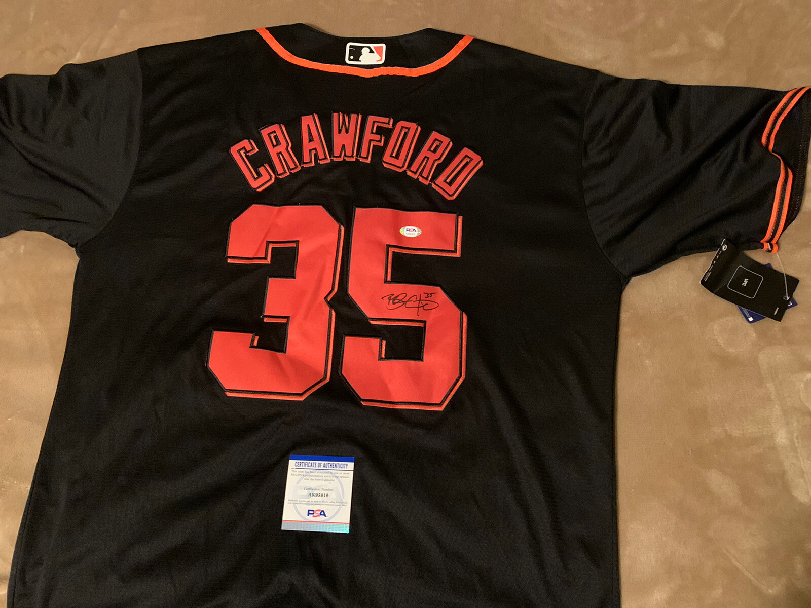 Brandon Crawford Signed SF Giants Jersey Autograph PSA/DNA COA