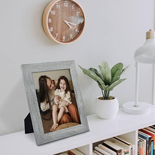 Frametory, 8x10 Photo Frame Grey Distressed Grain Style - Frames for 8 by 10 - Picture 8 of 8