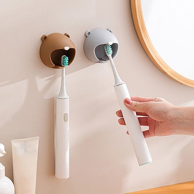 Cartoon Toothbrush Holder Silicone Suction Cup Wall-mounted Storage Hook Home