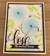 Handmade Gorgeous Birthday Greeting Card Love and Birthday Wishes