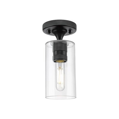 Innovations Lighting Crown Point 1-Lt 7'' Flush, MB/CG - 434-1F-BK-G434-7CL