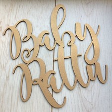 Any word & Colour -  Baby Shower, Bridal Wooden sign Plaque Flower Wall 