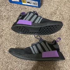 NIB Adidas NMD R1J Black/Gray/Purple GX5694 Athletic Shoes Kids Size 5.5