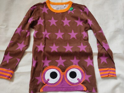 FREDS WORLD Cool Long Sleeve Shirt Monster Frog Purple Stars Size 116 NEW ST1022