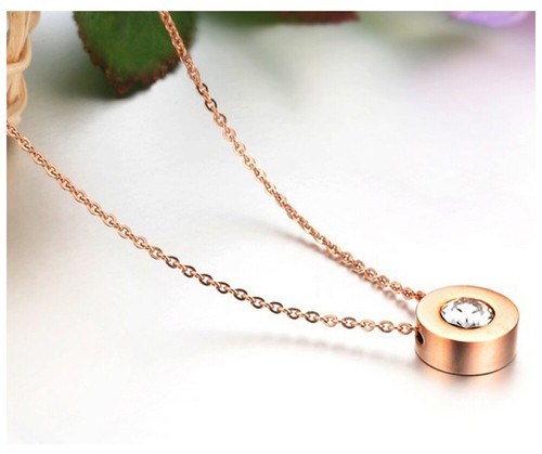 EDELSTAHL SCHMUCKSET ROSEGOLD HALSKETTE ZIRKONIA KETTE CREOLEN OHRRINGE COLLIER - Bild 3 von 7