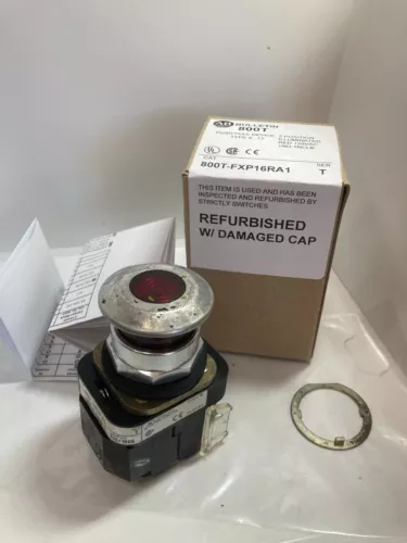 ALLEN BRADLEY 800T-FXP16RA1 PUSH PULL 2 POS ILL RED 120VAC 1NO/1NCLB SERIES T