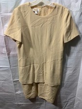 Talbots Tan pattern Womens Dress Tiered Size 10 EUC