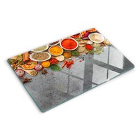 Glas-Herdabdeckplatte Ceranfeldabdeckung Spritzschutz 80X52 GewüRze Mischung