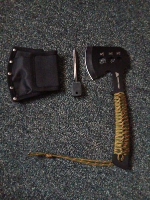 Camping Hatchet Axe Hunting Hiking Backpacking Ax Hatchet W Firestarter Sheath