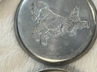 Vintage Silver Tone Metal Round Coaster Set, 6-Pack Scottish Terrier Scottie Dog — photo 6