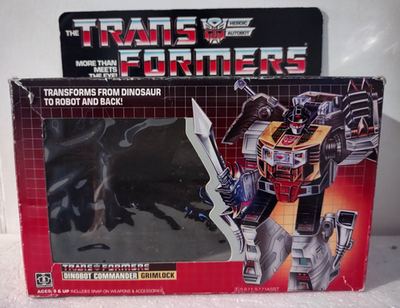 VINTAGE 1984 HASBRO TRANSFORMERS G1 GRIMLOCK DINOBOT packaging
