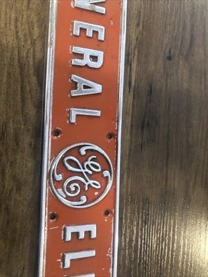 Vintage Original General Electric GE Emblem Logo Metal Sign