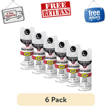 6PK Clear, Rust-Oleum Stops Rust Custom Sprays 5 in 1 Gloss Spray Paint, 12 oz
