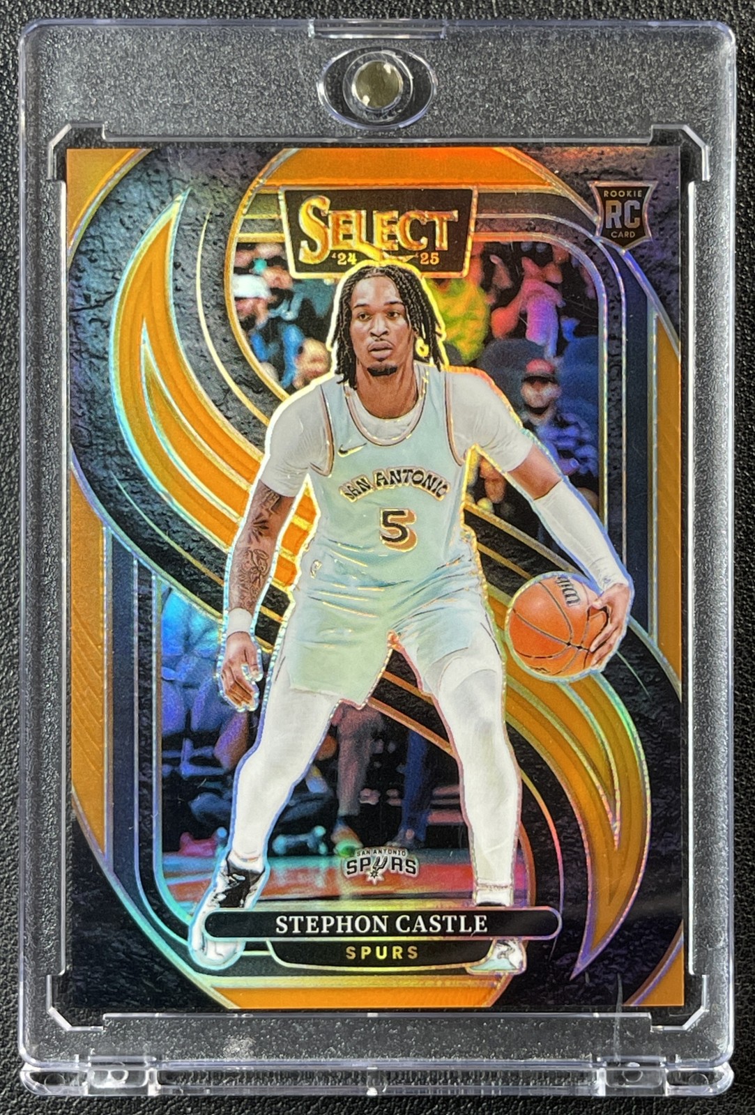 STEPHON CASTLE 2024-25 PANINI SELECT #175 PREMIER ROOKIE ORANGE PRIZM RC 27/65