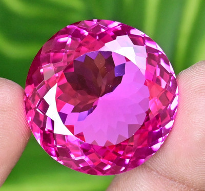 99.85 Ct Natural Mogok Pink Ruby Round Certified Flawless Loose Gemstone