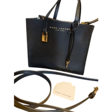 MARC JACOBS Mini Leather Bag Black Logo Interior Used Elegant