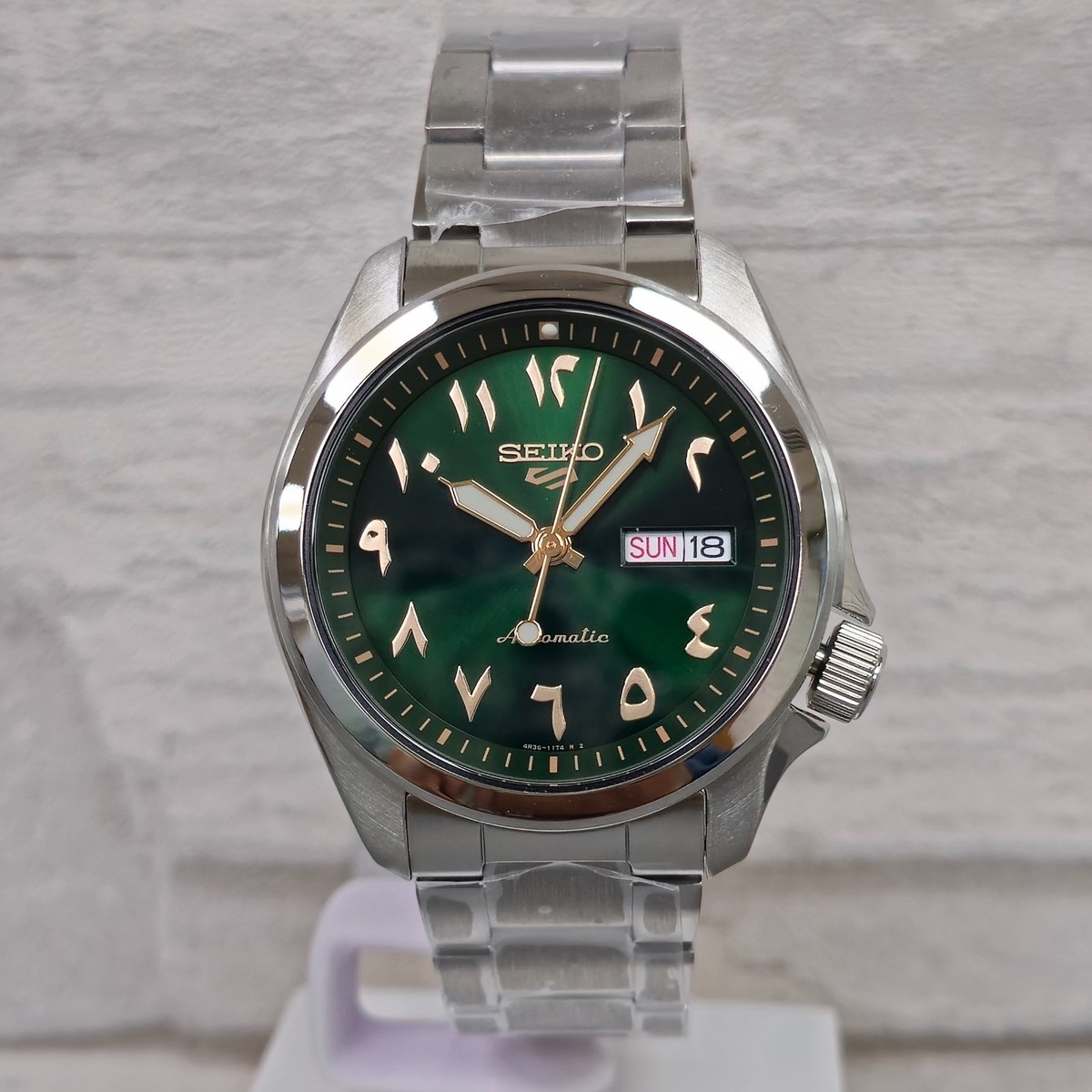 Seiko 5 Rare Automatic Green Arabic Dial SRPH49K1 Stainless Steel