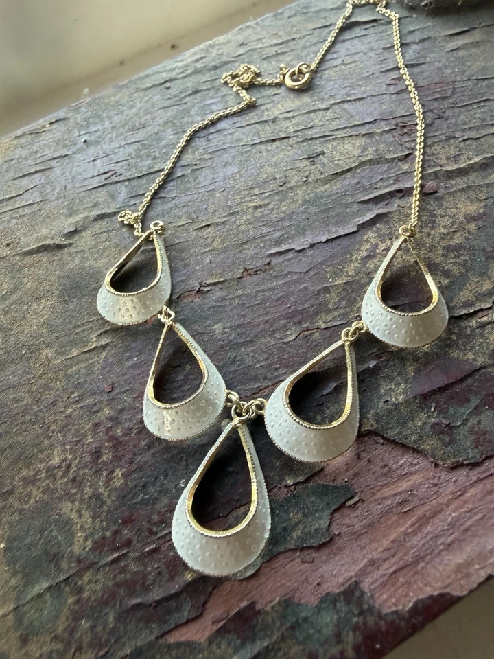 Collana NAJ Vintage NA Jørgensen Argento Sterling Smalto Norvegia 2835 - Immagine 2 di 4