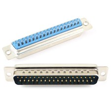 2Pcs D-SUB 37 Pin Male Standard Solder Straight Connector Adapter 2 Row DB37M
