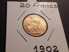 20 FRANCS  . OR  . COQ  . 1902 . SPL  .