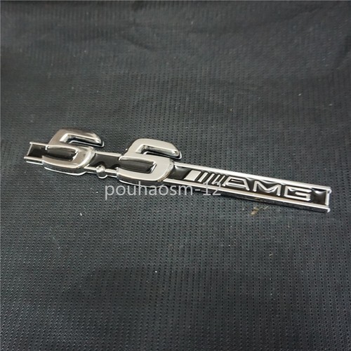 2x Black Silver 5.5AMG Chrome Plastic Emblem Sticker Badge Decal V8 Fender Sport - Foto 6 di 11