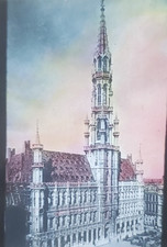 Hotel De Ville, Brussels, Belgium, c1920 s Magic Lantern Glass Slide
