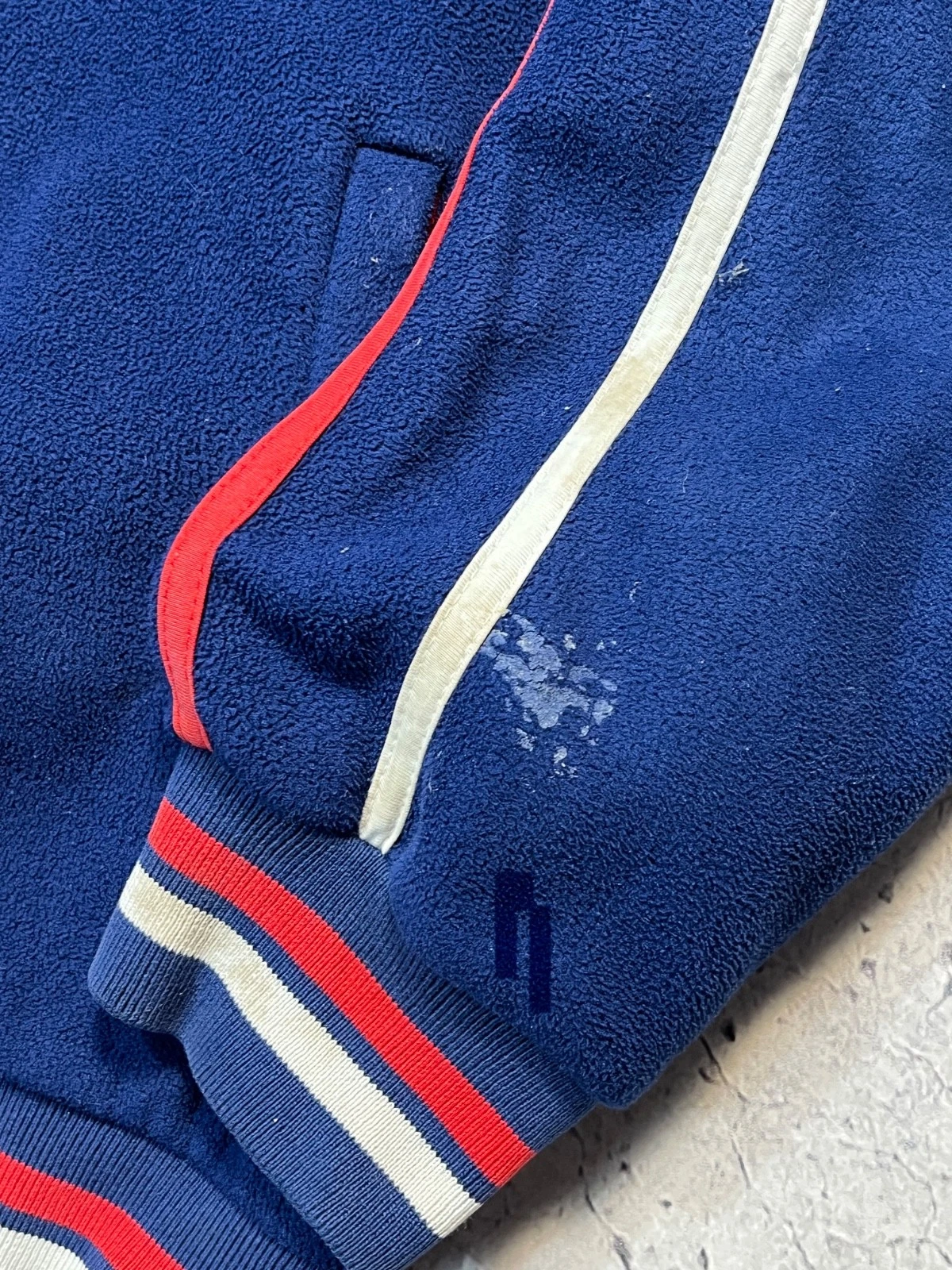 Vtg Honda Motul CBR Fireblade Navy Fleece Jacket Size L Embroidered Logo - product detail image 9