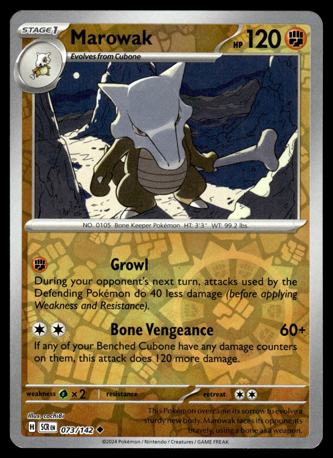 Marowak 73/142 Uncommon Stellar Crown Pokemon Reverse Holo Near Mint