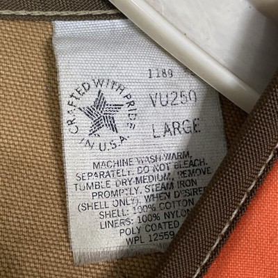 Vintage Carhartt Small Game Hunting Vest Made In USA VU250 Large