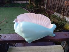 Large Poole Pottery Conch Shell Planter Two Tone Pale Blue & Pink