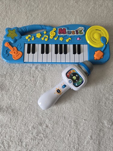 V Tech Sing Alog Micphone Kids Toy and Kids Play Piano Tested Works