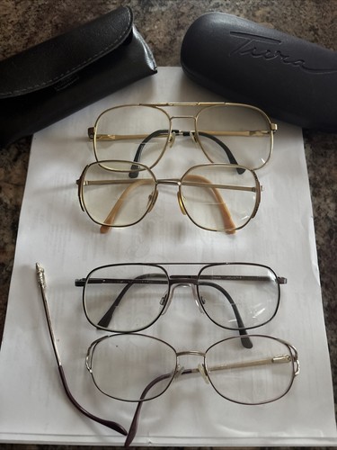 4 Lot Vtg Aviator (2) Style Adult Glasses (2) Women Style Glasses