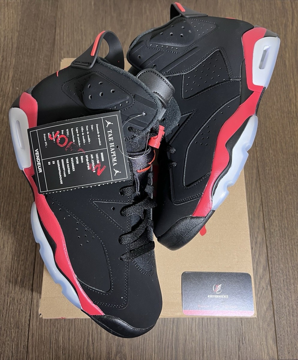 Size 13 - Air Jordan 6 Retro Infrared Salesman Black/Lt Crimson