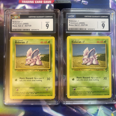 2000 Pokemon Base Set 2 #83/130 Nidoran CGC 9 MINT
