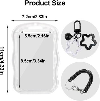 Cute Kpop Photocard Holder Keychain - Transparent Photo Card