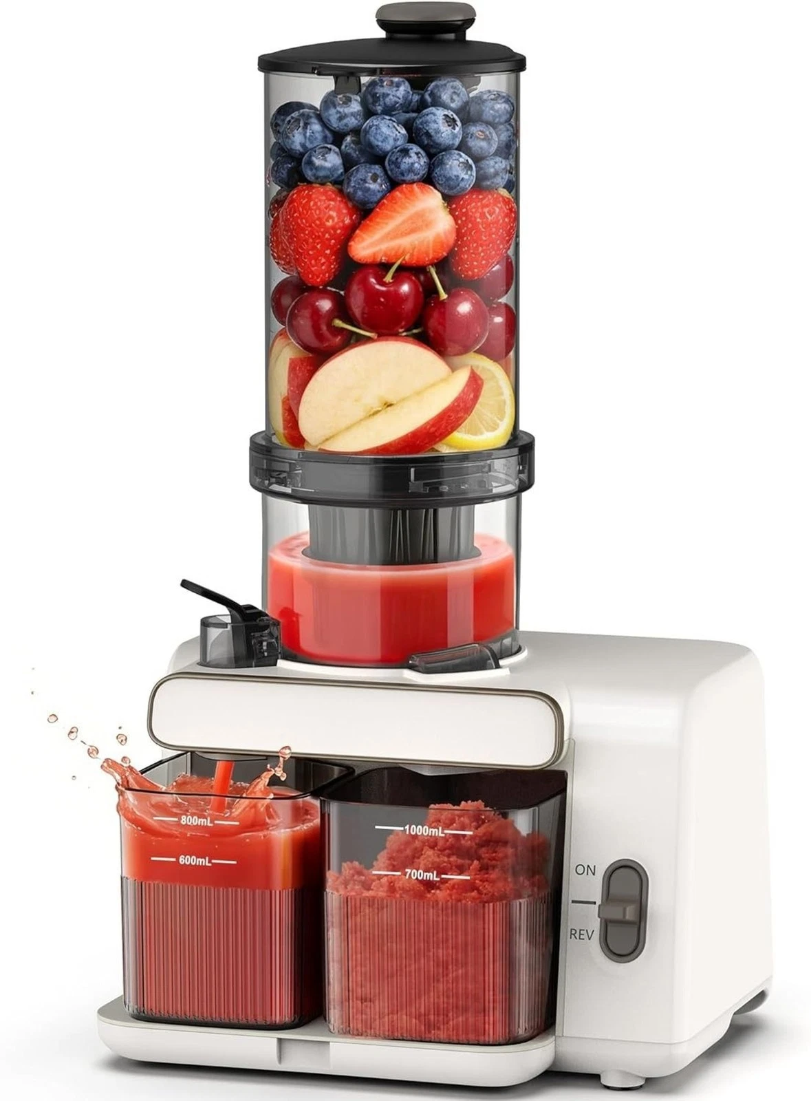Cold Press Juicer, 99% Juice Yield, 5.4" Wide Feed Chute, 200W Quiet Motor, BPA
Opens in a new windo