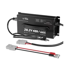 LiTime 24V (29.2V) Lithium Battery Charger, 40A Smart AC-DC Fast Charger with...