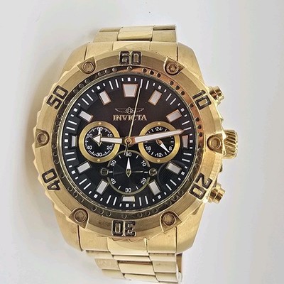 Invicta Pro Diver Chronograph Watch 24834 48mm Black Gold | eBay