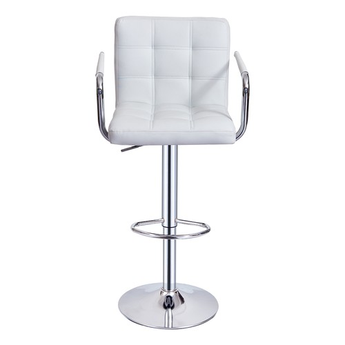 Faux Leather Barstool Chrome Base Stool Counter Height Stool Breakfast Bar Chair - Picture 50 of 172