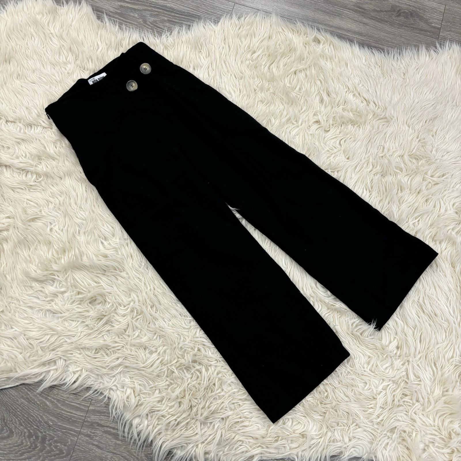 FILA ANTHRO RITA ROW Pantalone alla caviglia vita alta gamba larga misto lana nero 34 4 Nuovo senza etichette